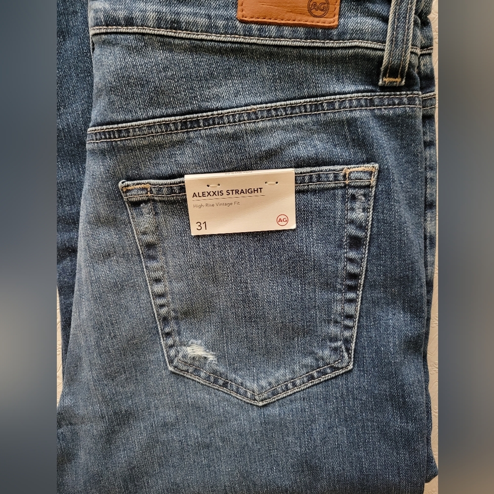 AG Adriano Goldschmied women's sz 31 Jeans. ALEXXIS straight button fly nwt - Picture 10 of 13